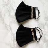 MASK by ランジェリーチェ ブラック ビジューマスク No.19(2枚セット)