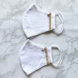 MASK by ランジェリーチェ コットンマスク ビジュー付き No.5 (2枚セット)