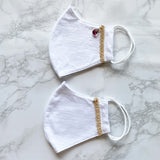 MASK by ランジェリーチェ コットンマスク ビジュー付き No.6 (2枚セット)