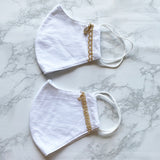 MASK by ランジェリーチェ コットンマスク ビジュー付き No.7 (2枚セット)