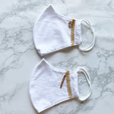 MASK by ランジェリーチェ コットンマスク ビジュー付き No.8 (2枚セット)