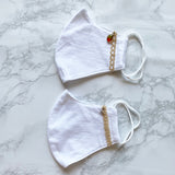 MASK by ランジェリーチェ コットンマスク ビジュー付き No.9 (2枚セット)