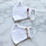 MASK by ランジェリーチェ コットンマスク ビジュー付き No.10(2枚セット)