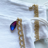 MASK by ランジェリーチェ コットンマスク ビジュー付き No.10(2枚セット)