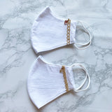 MASK by ランジェリーチェ コットンマスク ビジュー付き No.11(2枚セット)