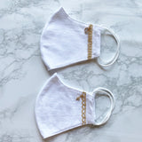 MASK by ランジェリーチェ コットンマスク ビジュー付き No.12(2枚セット)