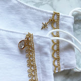 MASK by ランジェリーチェ コットンマスク ビジュー付き No.12(2枚セット)