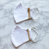 MASK by ランジェリーチェ コットンマスク ビジュー付き No.14(2枚セット)