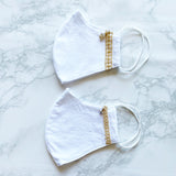 MASK by ランジェリーチェ コットンマスク ビジュー付き No.15(2枚セット)