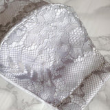 コットンオリジナルマスク グレイのサイドレース 2個セット 大きめサイズ