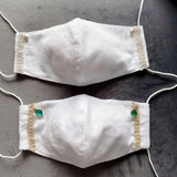 コットンオリジナルマスク ラメレース ストーン付き 2個セット