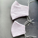 コットンオリジナルマスク ピンクのボーダー 親子セット