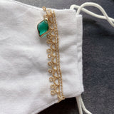 コットンオリジナルマスク ラメレース ストーン付き 2個セット