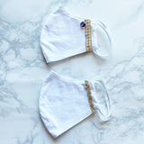 MASK by ランジェリーチェ コットンマスク ビジュー付き No.1(2枚セット)