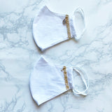 MASK by ランジェリーチェ コットンマスク ビジュー付き No.2(2枚セット)