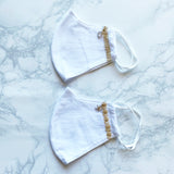 MASK by ランジェリーチェ コットンマスク ビジュー付き No.3(2枚セット)