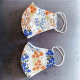 冷感マスク 刺繍フラワー