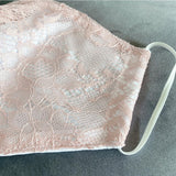 冷感マスク ピンクレース